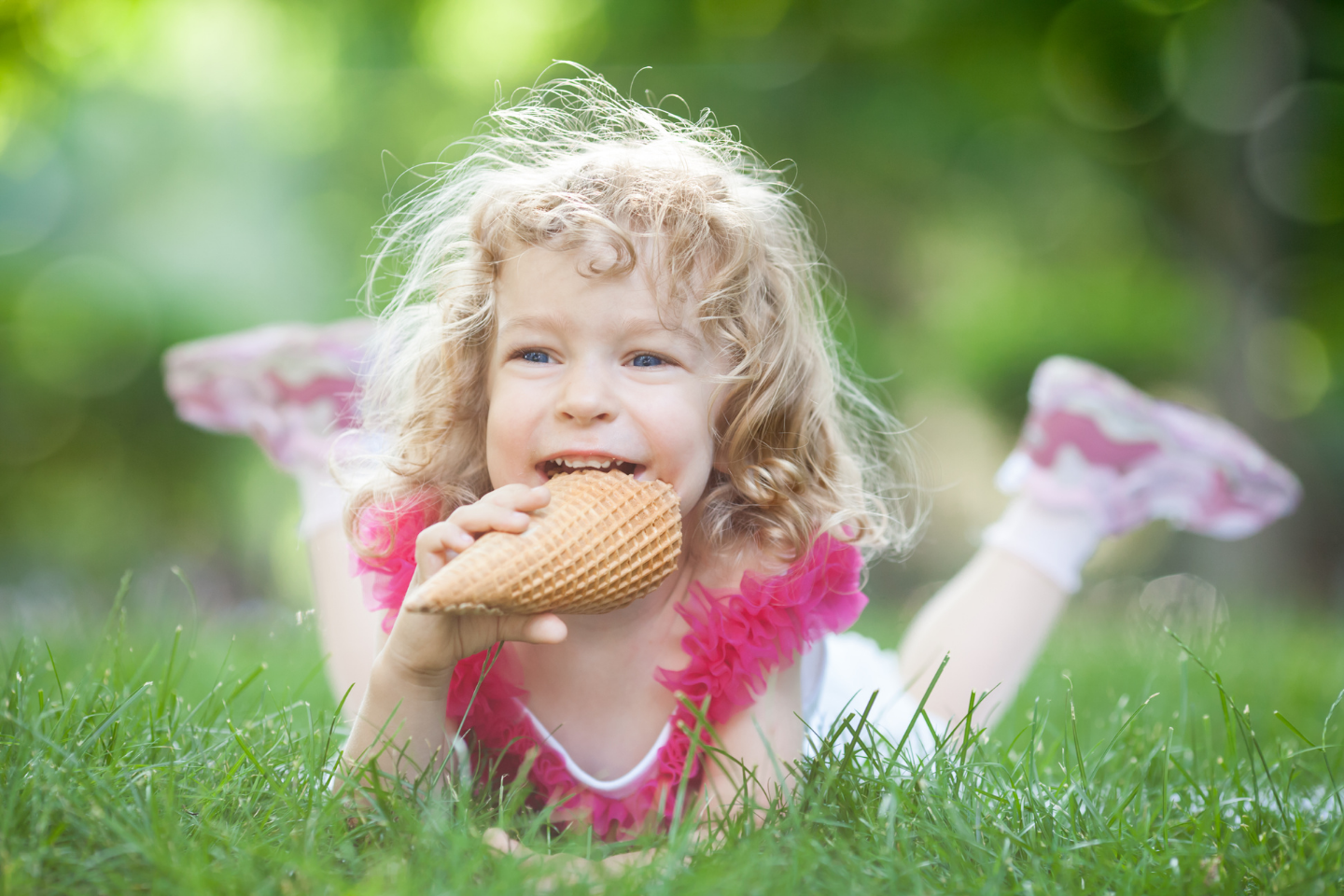 Young child enjoying an ice cream